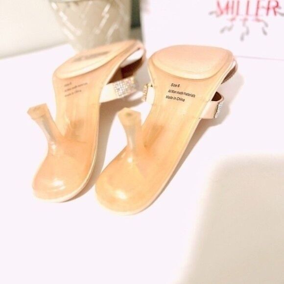 Olivia Miller Womens Katie Kitten Heel Rhinestone Dress Sandals  SHOES 6 M - Picture 6 of 6